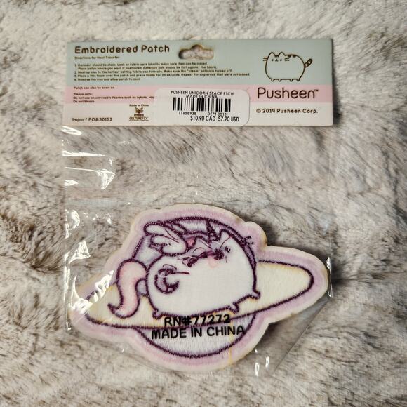 Pusheen Unicorn Space Iron-On Patch Pink and Purple - Picture 2 of 3